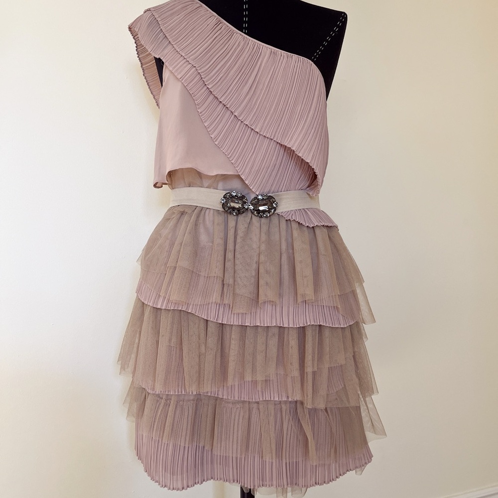 BCBG One-Shoulder Ruffle Dress - Picture 2 of 4